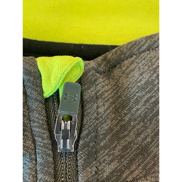 Under Armour Green and Neon 1/4 zip long sleeve Heat Gear Large - Picture 9 of 9